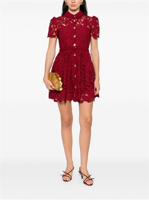 Lace mini dress SELF PORTRAIT | PF25112SBURGUNDY
